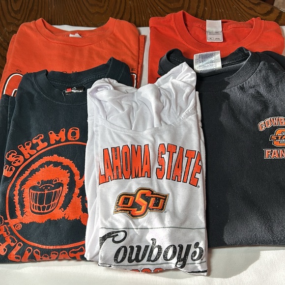 5 Oklahoma State University T-shirts. 3/L &  2 XL. I think 3 are XL 2 L. - Picture 1 of 16